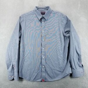 Untuckit Shirt Mens L Blue Oxford Long Sleeve Button Up Cotton‎ Collared Commute